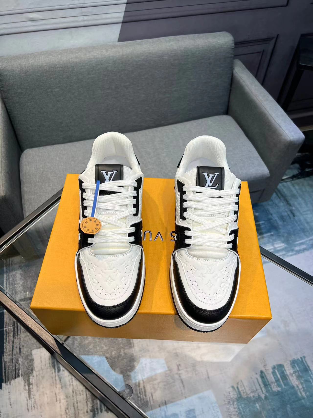 Louis Vuitton Lv Trainer #54 Signature Black White Sneaker