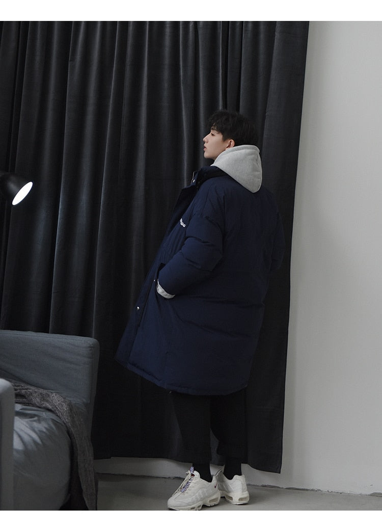 LAPPSTER Winter Jacket Men Parkas 2020 Mens Harajuku Thick Long Coat Windbreaker Korean Fashions Embroidery Warm Bubble Jackets