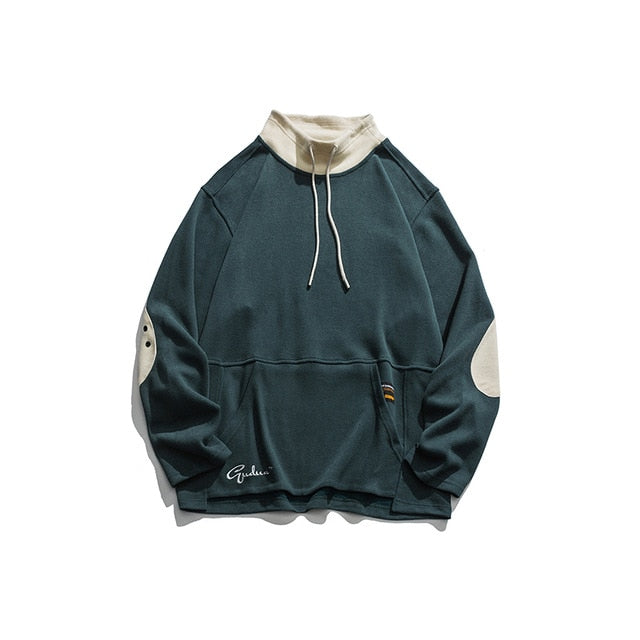 Youth Men Color Block Turtleneck Hoodies 2020 Mens Harajuku Korean Fashions Sweatshirts Man Japanese Streetwear Clothes