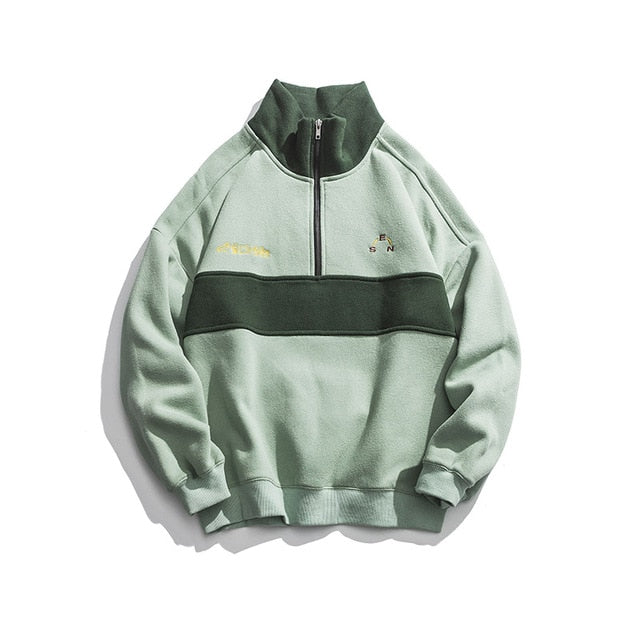 Youth Harajuku Patchwork Turtleneck Hoodies 2020 Pullover Mens Color Block Korean Fleece Sweatshirts Streetwear Clothes