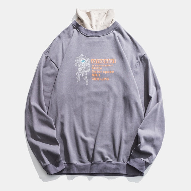 Youth Fake Two Pieces Half Turtleneck Hoodies 2020 Pullovers Colorfull Cotton Sweatshirt Harajuku Streetwear Clothing