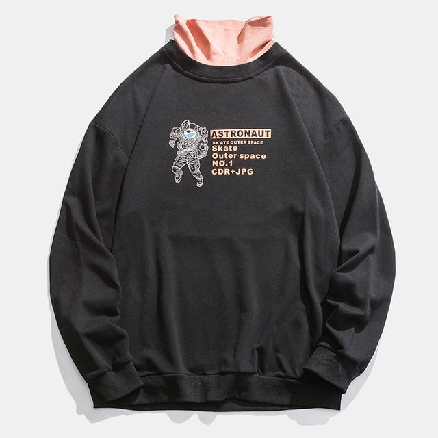 Youth Fake Two Pieces Half Turtleneck Hoodies 2020 Pullovers Colorfull Cotton Sweatshirt Harajuku Streetwear Clothing