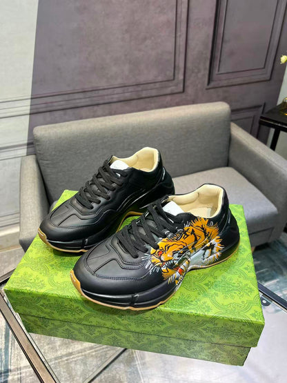 GUCCI RHYTON PRINT LEATHER SNEAKER