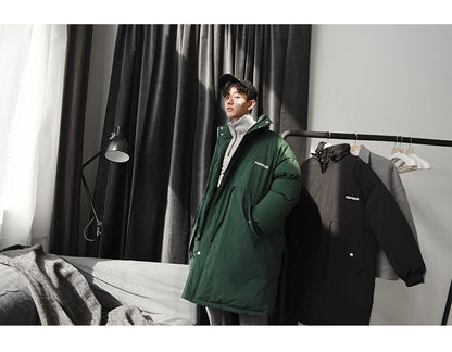 LAPPSTER Winter Jacket Men Parkas 2020 Mens Harajuku Thick Long Coat Windbreaker Korean Fashions Embroidery Warm Bubble Jackets