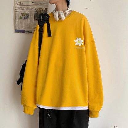 Men Flower Harajuku Spring Hoodies 2020 Pullovers Mens Korean Fashions Sweatshirts Male Japanese Streetwear Clothing