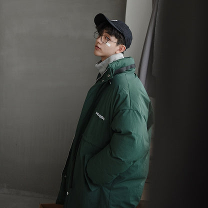 LAPPSTER Winter Jacket Men Parkas 2020 Mens Harajuku Thick Long Coat Windbreaker Korean Fashions Embroidery Warm Bubble Jackets