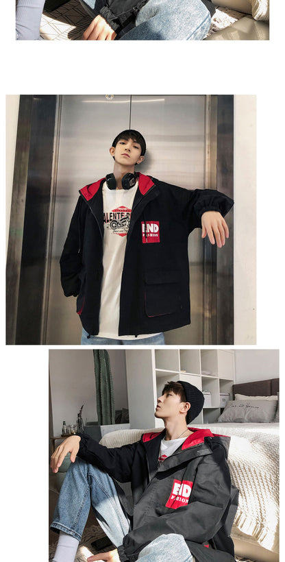 Streetwear Bomber Cargo Jacket Men 2020 Mens Korean Print Windbreaker Hooded Jackets Male Hip Hop Coats Plus Size